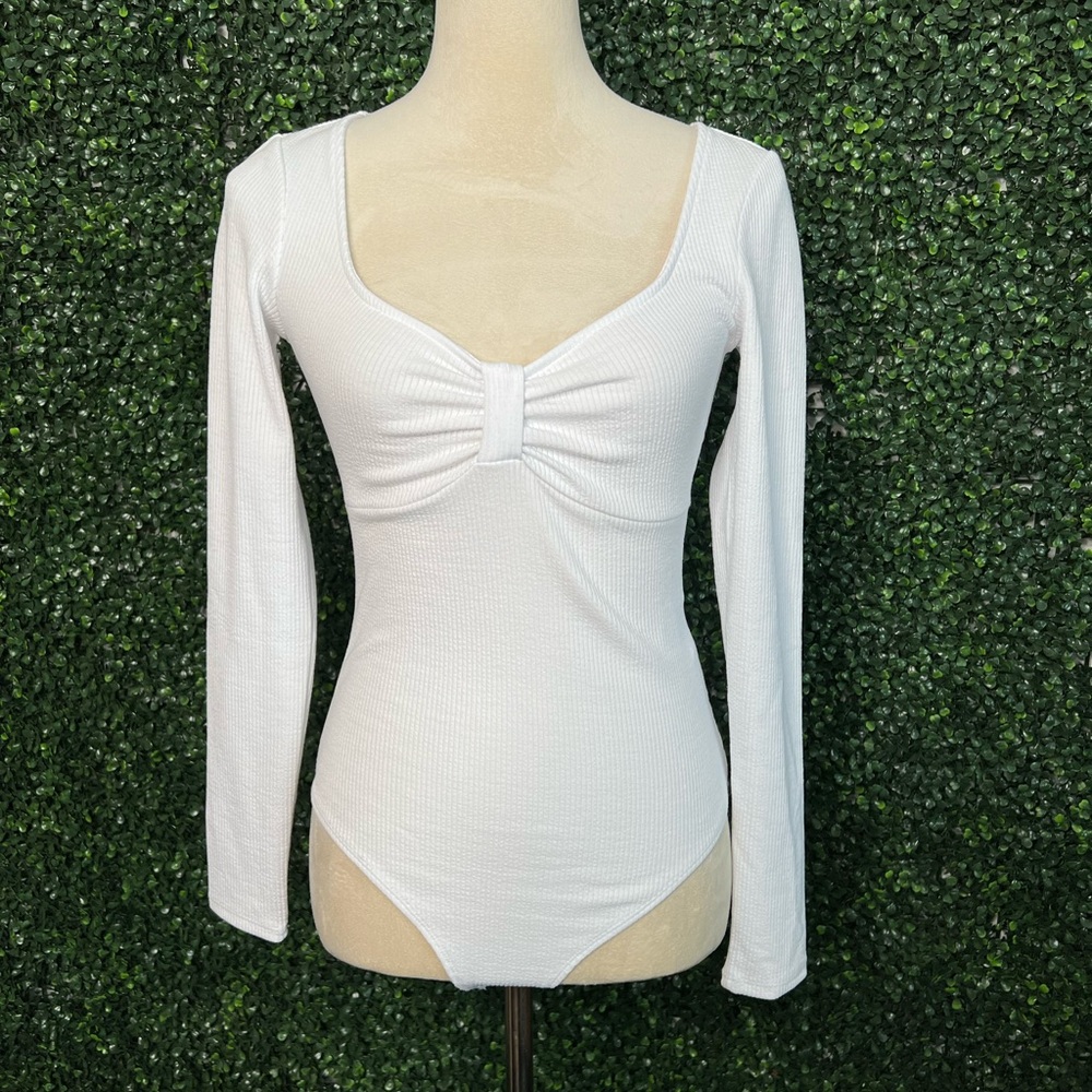 NWT H&M Rib Jersey Bodysuit White Size S